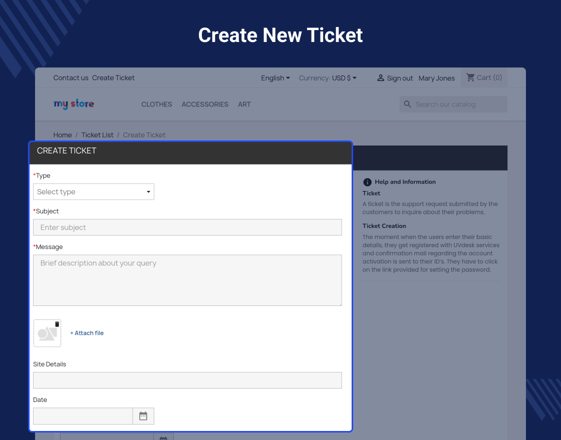 UVdesk Prestashop Free Helpdesk Ticket System 