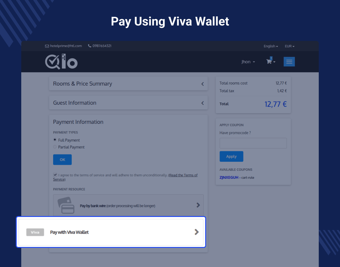 QloApps Viva Walet Payment Gateway