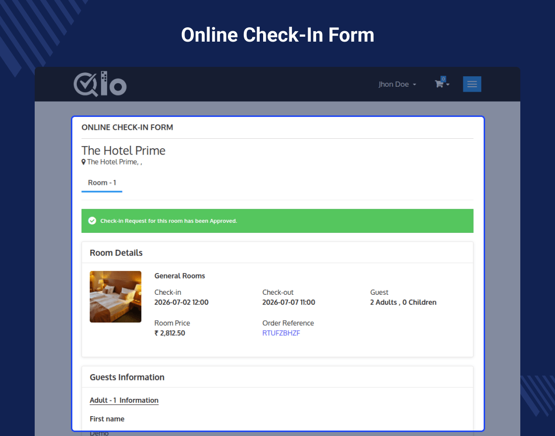 QloApps Online Check-in