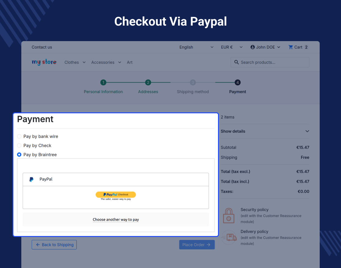 Prestashop Braintree Payment Gateway