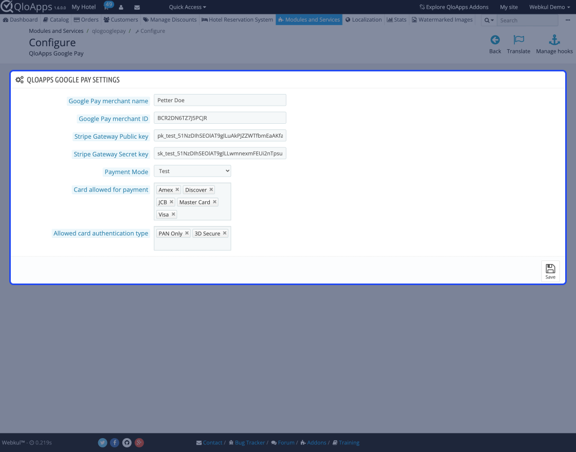 QloApps Google Pay Payment Gateway