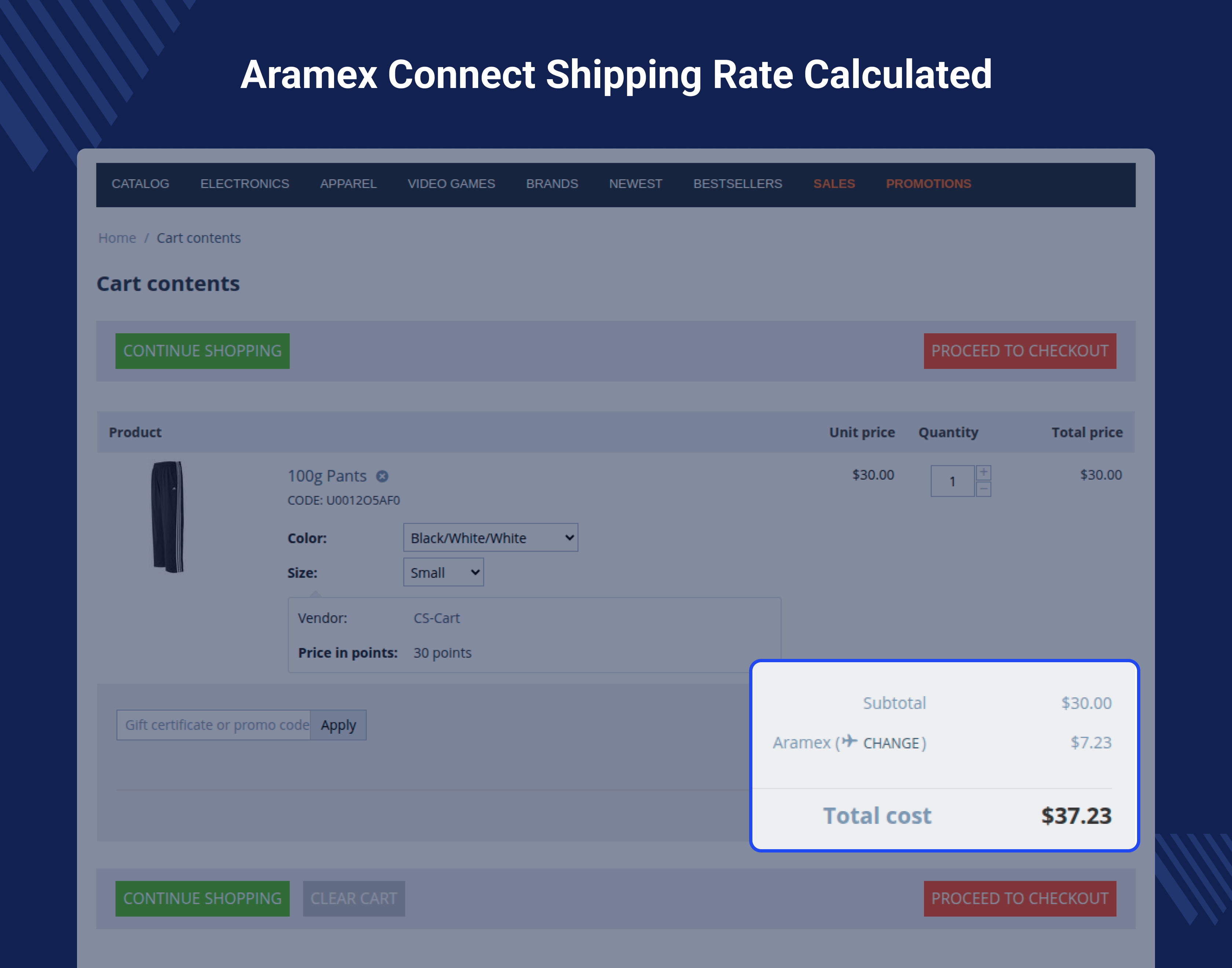 CS-Cart Aramex Connect Shipping