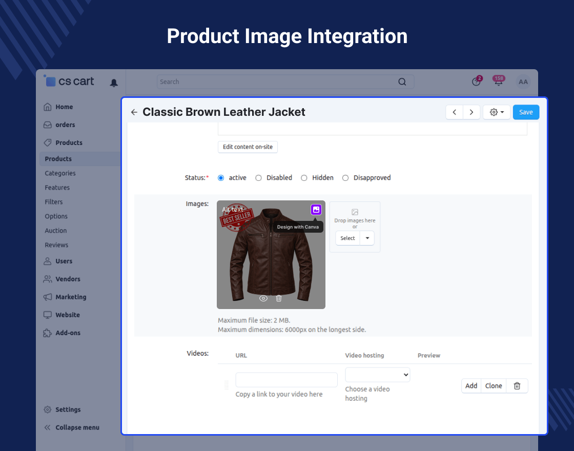 CS-Cart Canva Connect