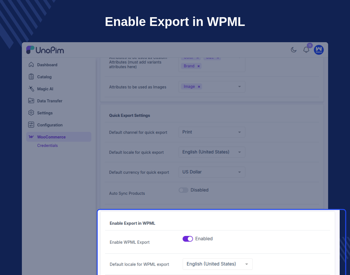 UnoPim WooCommerce WPML Connector