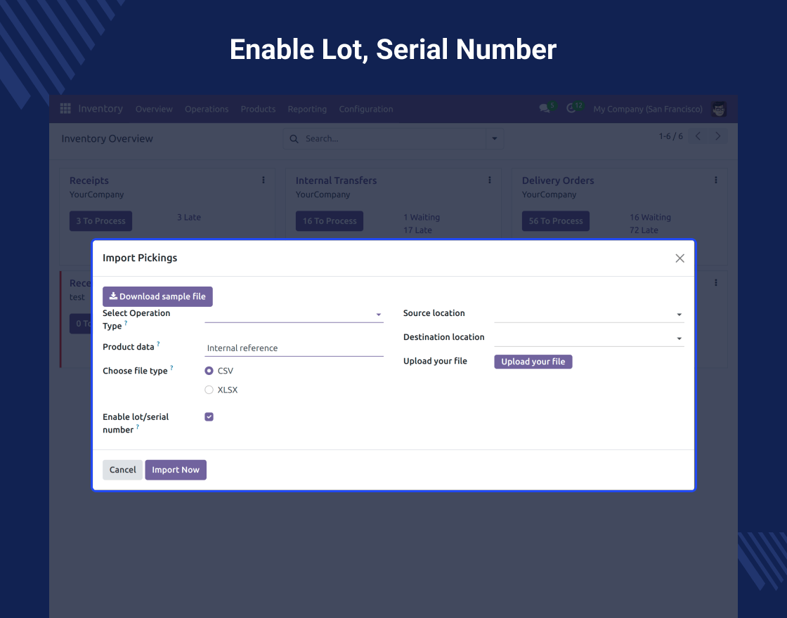 Odoo Advance Pickings Import
