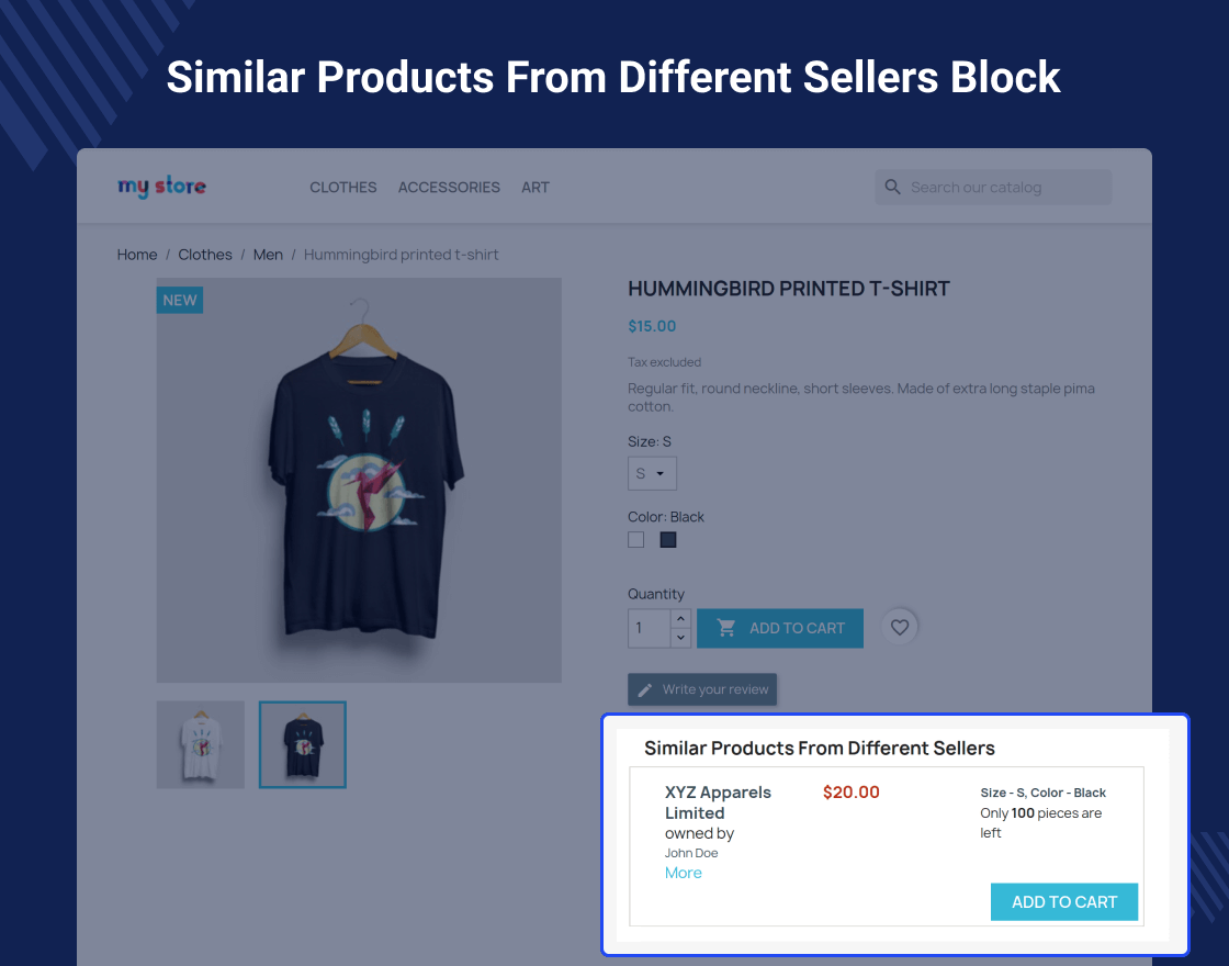 PrestaShop Marketplace Seller Price Comparison