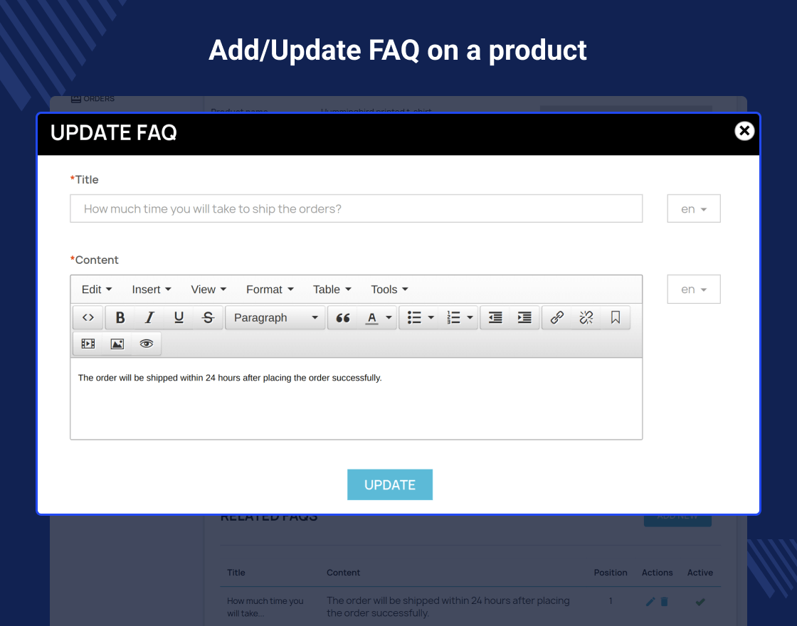 Prestashop Marketplace Product FAQ