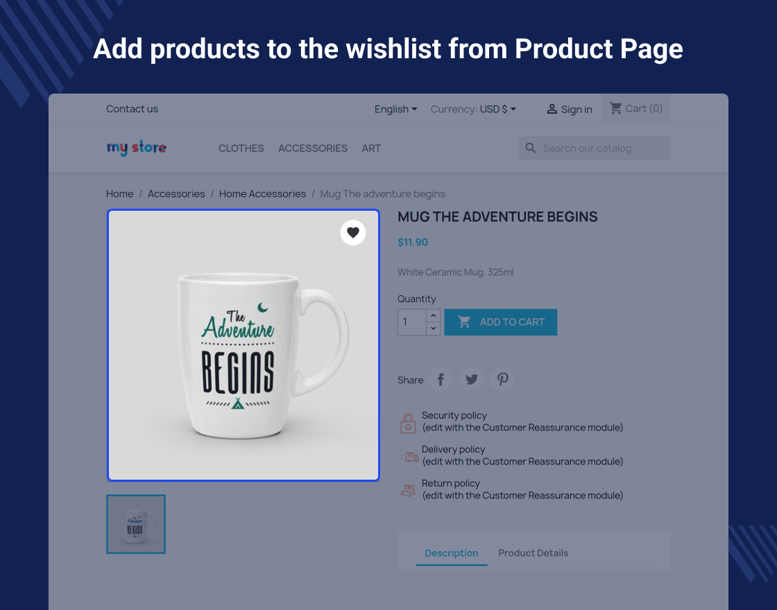 PrestaShop Product Wishlist