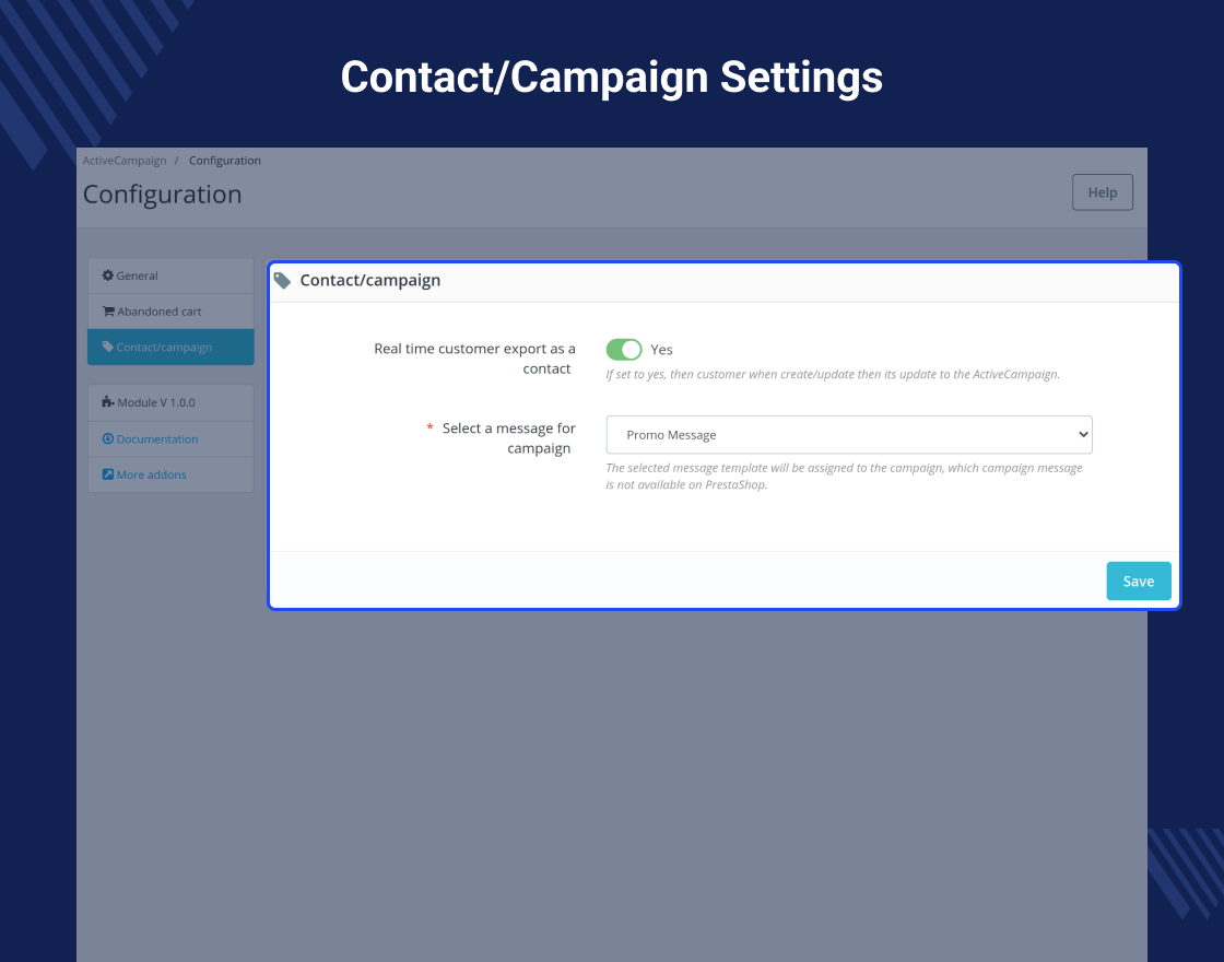 PrestaShop ActiveCampaign Email Marketing