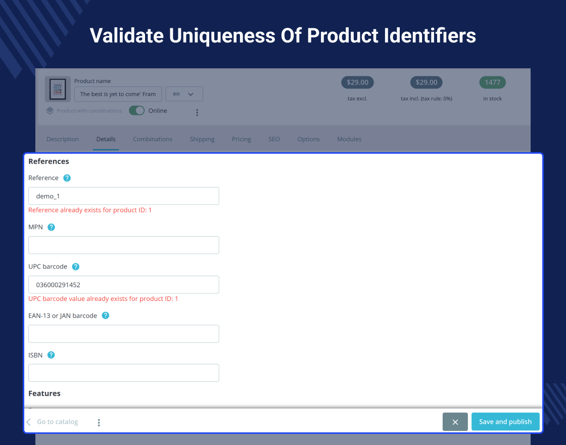PrestaShop Make Unique Product Identifier