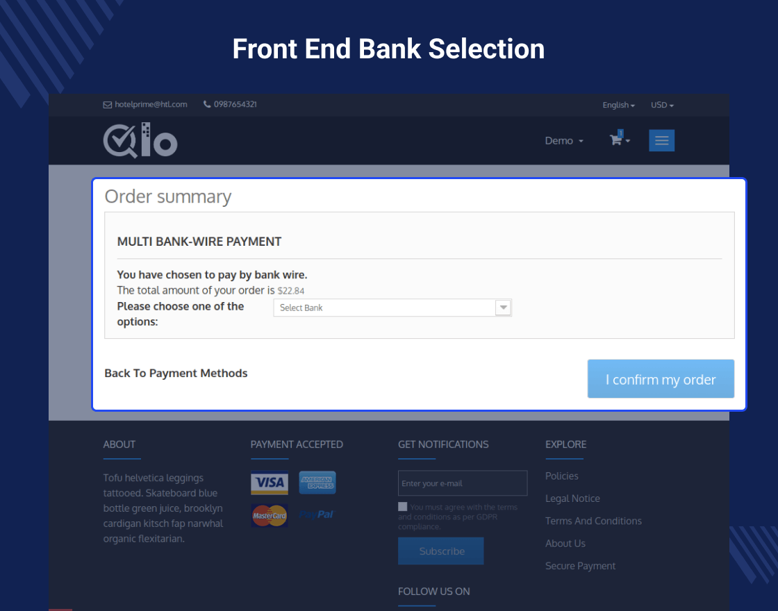 QloApps Multi Bank Wire