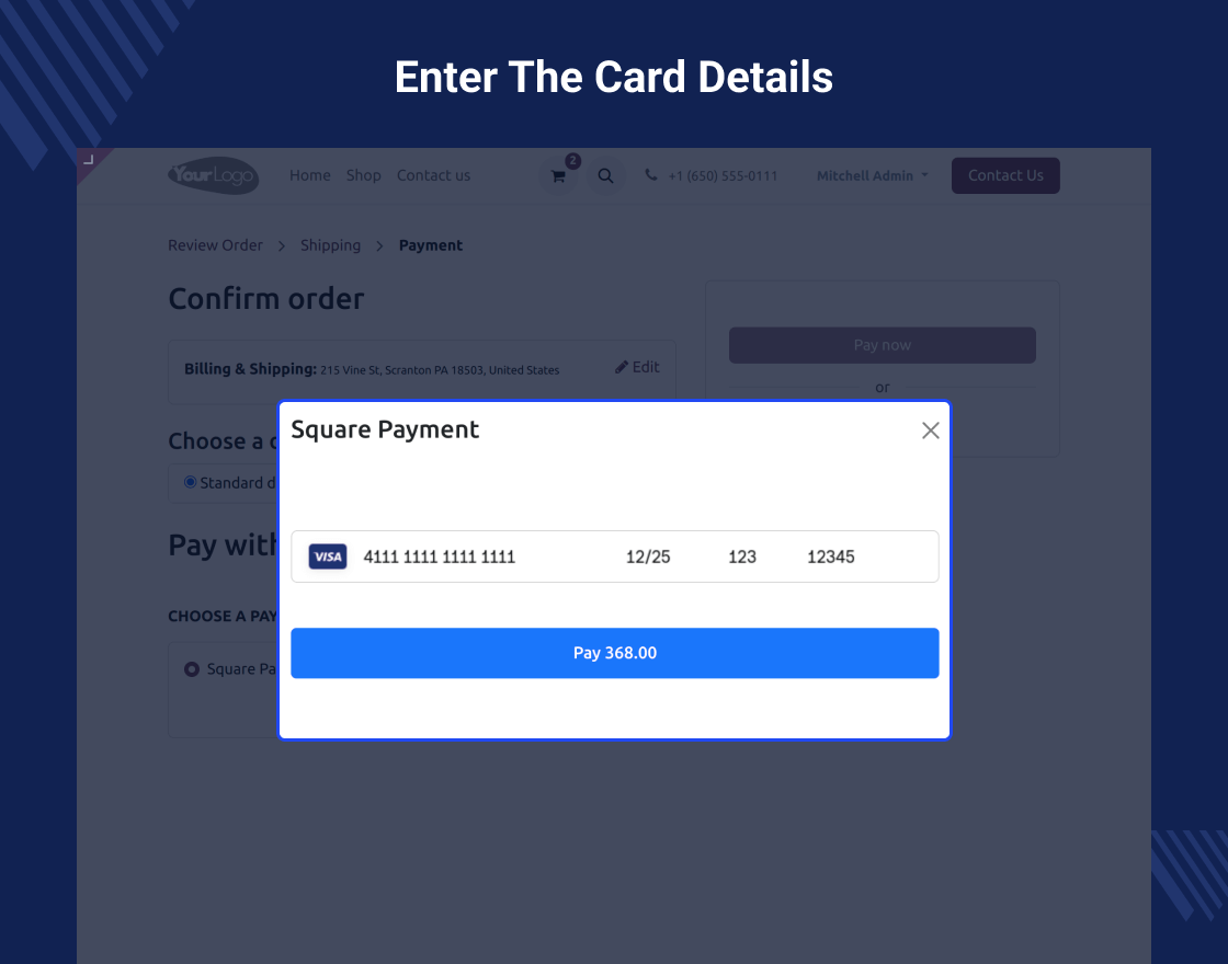 Odoo Website Square Payment Acquirer