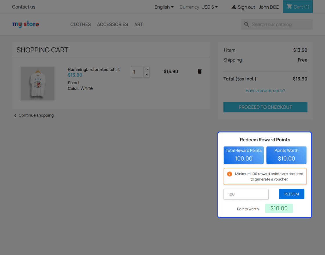 Prestashop Reward System