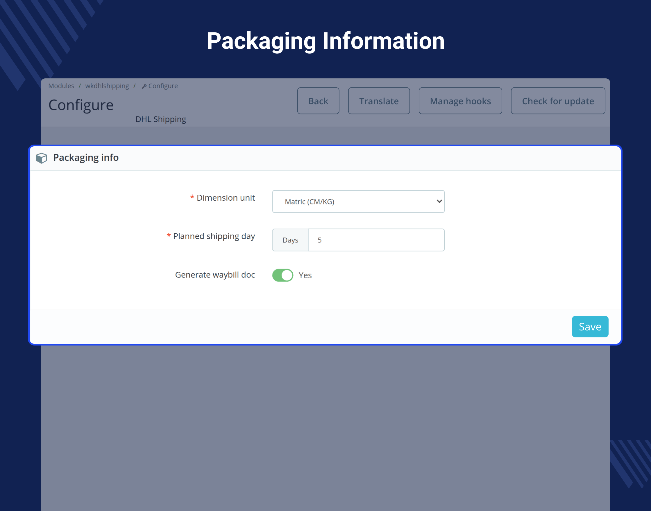 Prestashop DHL Shipping with Label Print - API Based Shipping