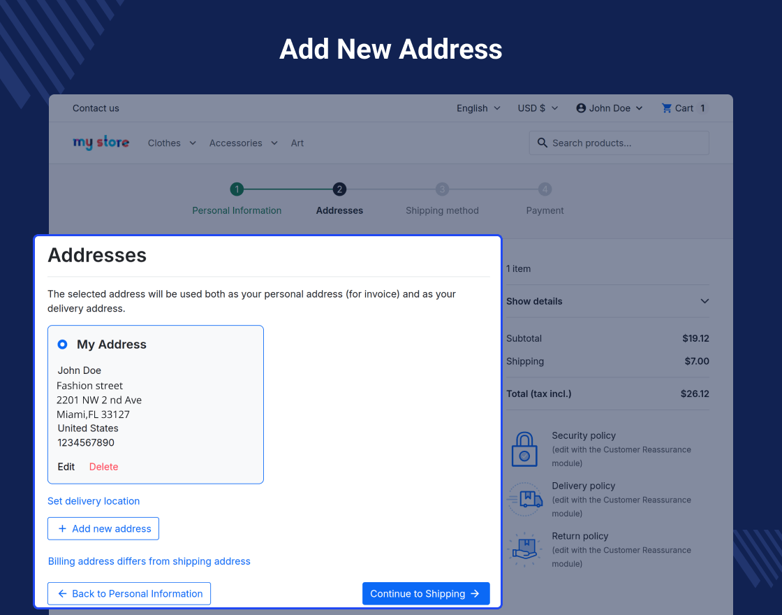 Prestashop Set Your Delivery Location