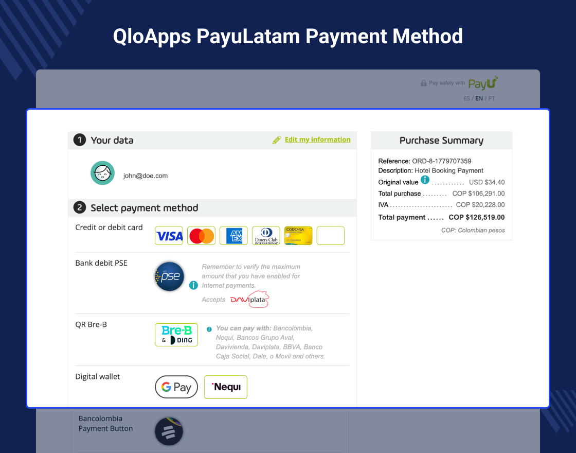  QloApps PayU Latam Payment Gateway