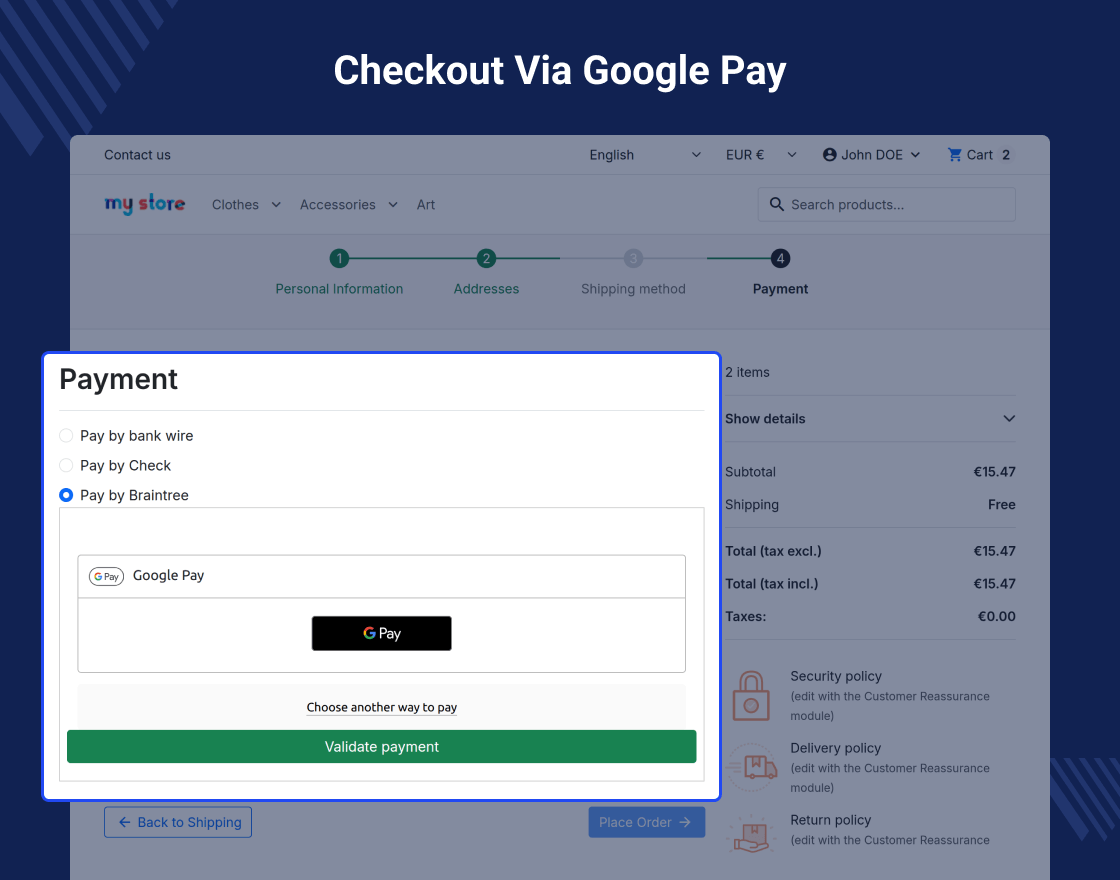 Prestashop Braintree Payment Gateway