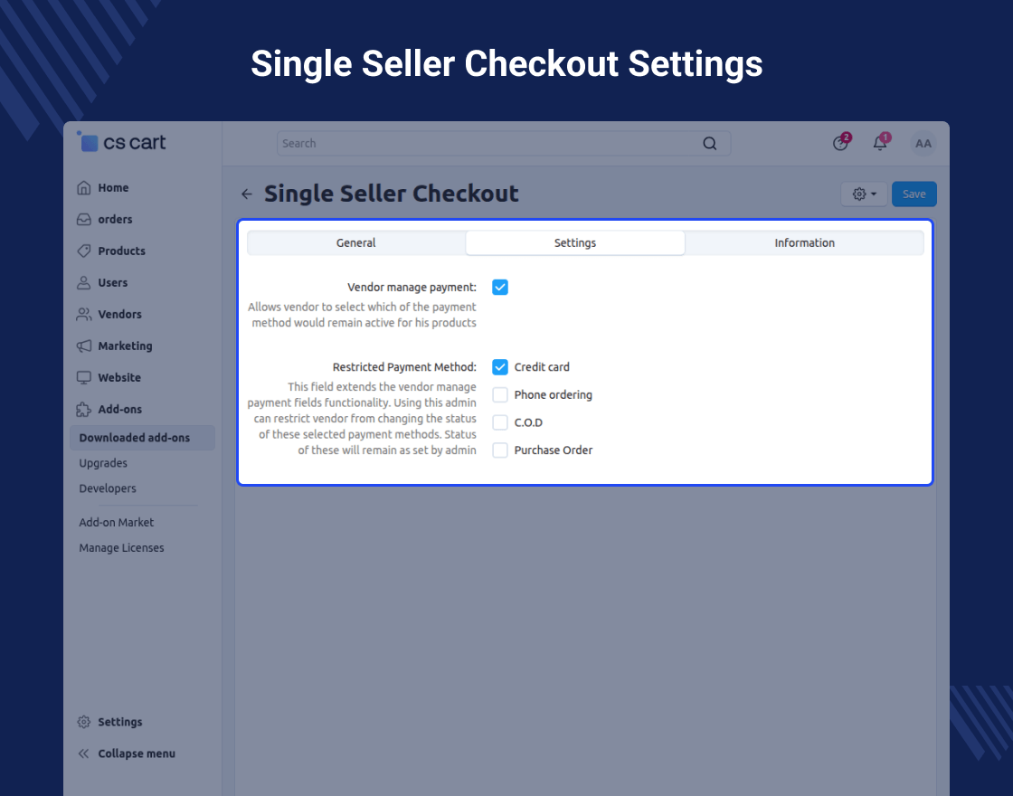 CS-Cart Single Seller Checkout