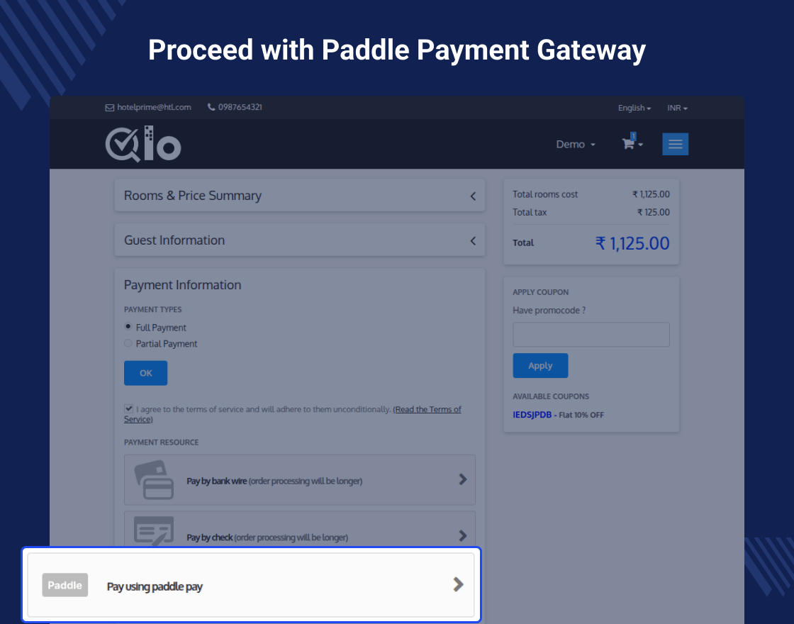 QloaApps Paddle Payment Gateway