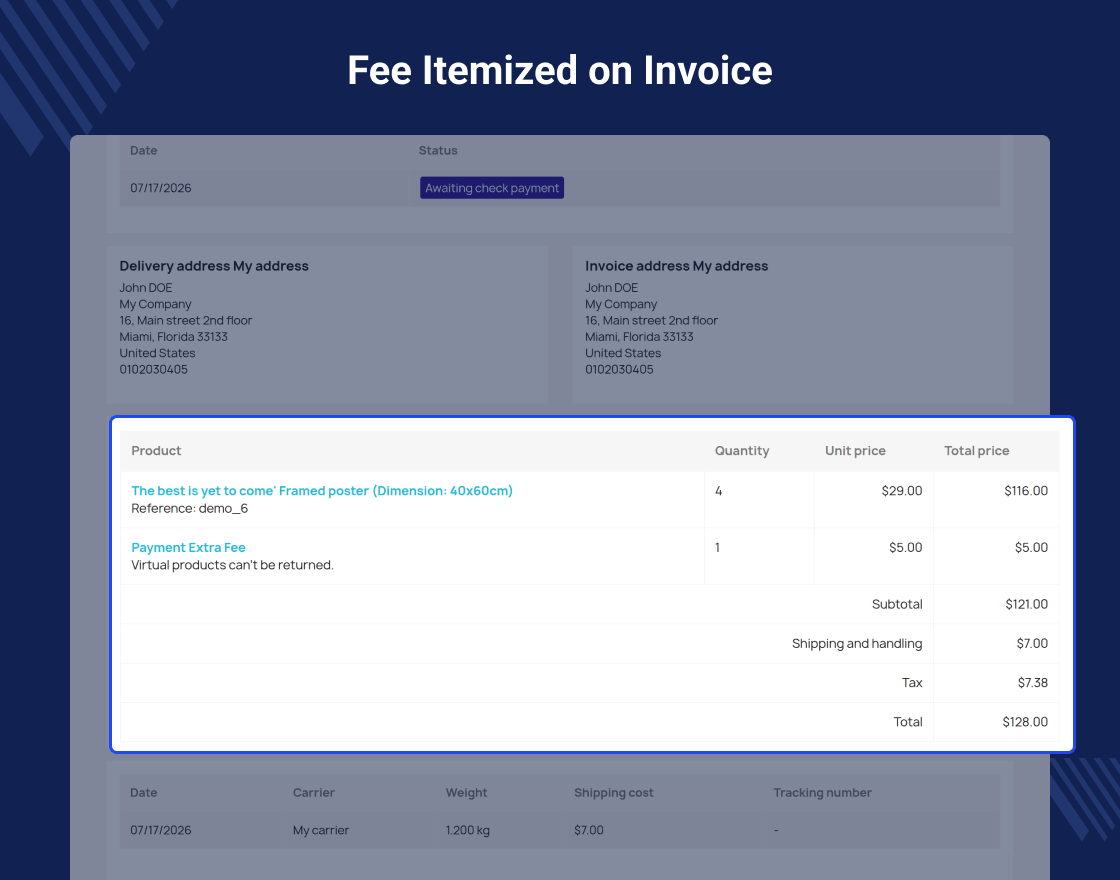 PrestaShop Payment Extra Fee/Discount