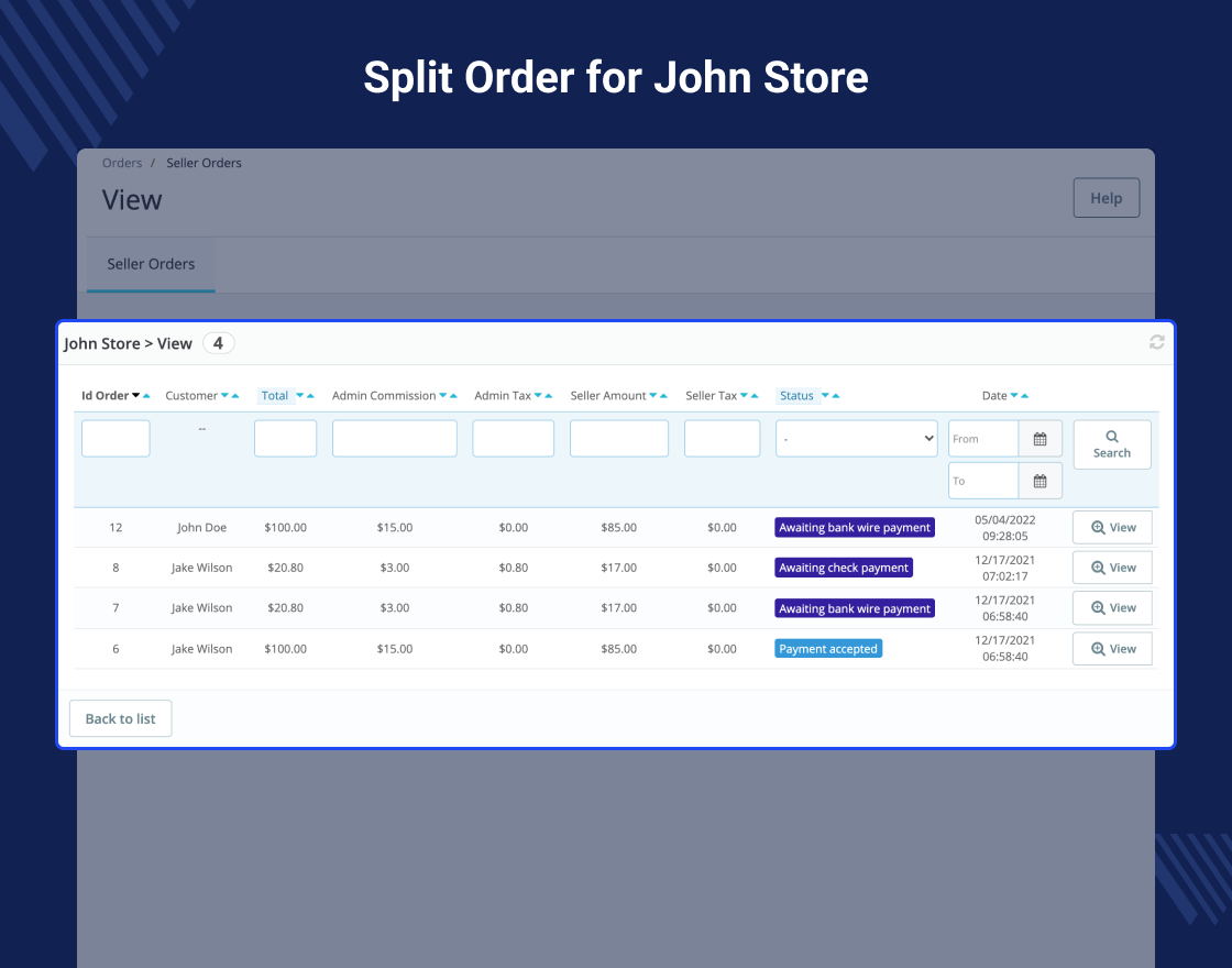 PrestaShop Marketplace Cart and Order Split