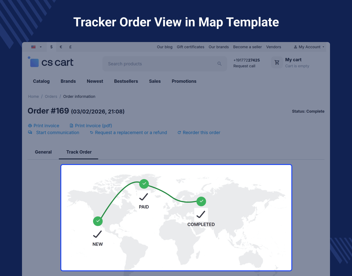 CS-Cart Order Status Tracker