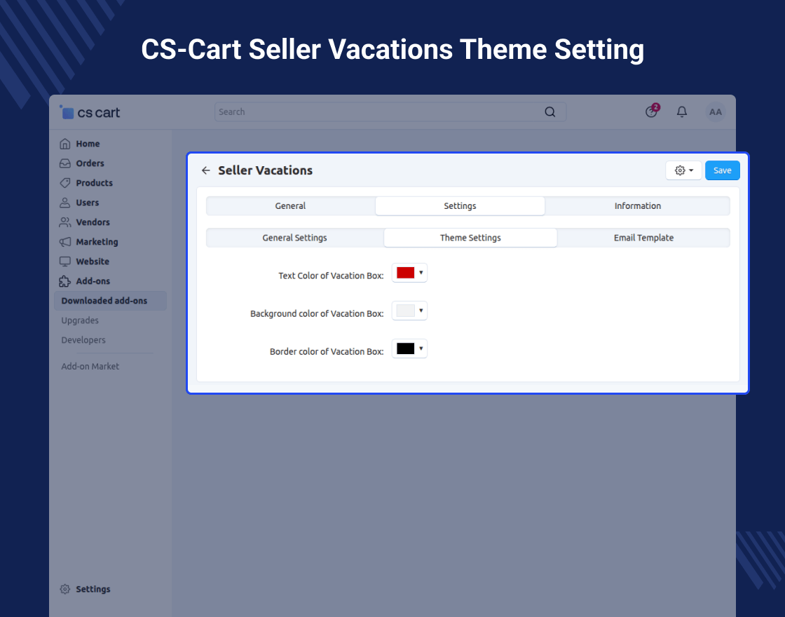Cs-Cart Seller Vacations