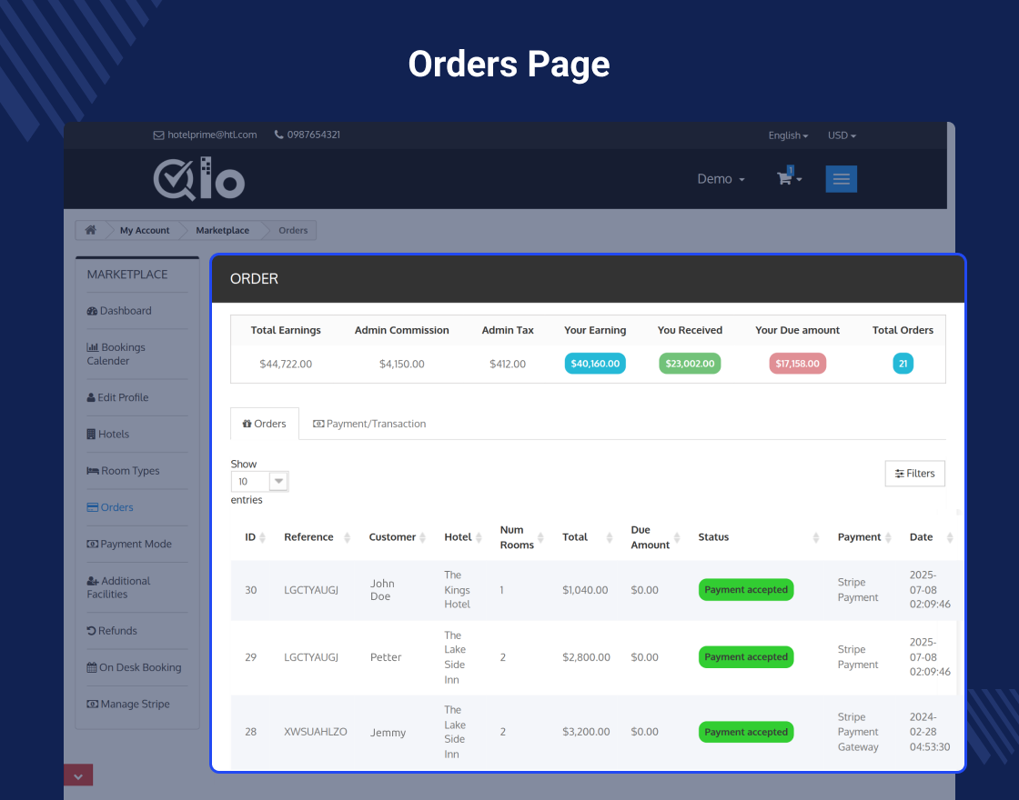 QloApps Marketplace Stripe Payment Gateway