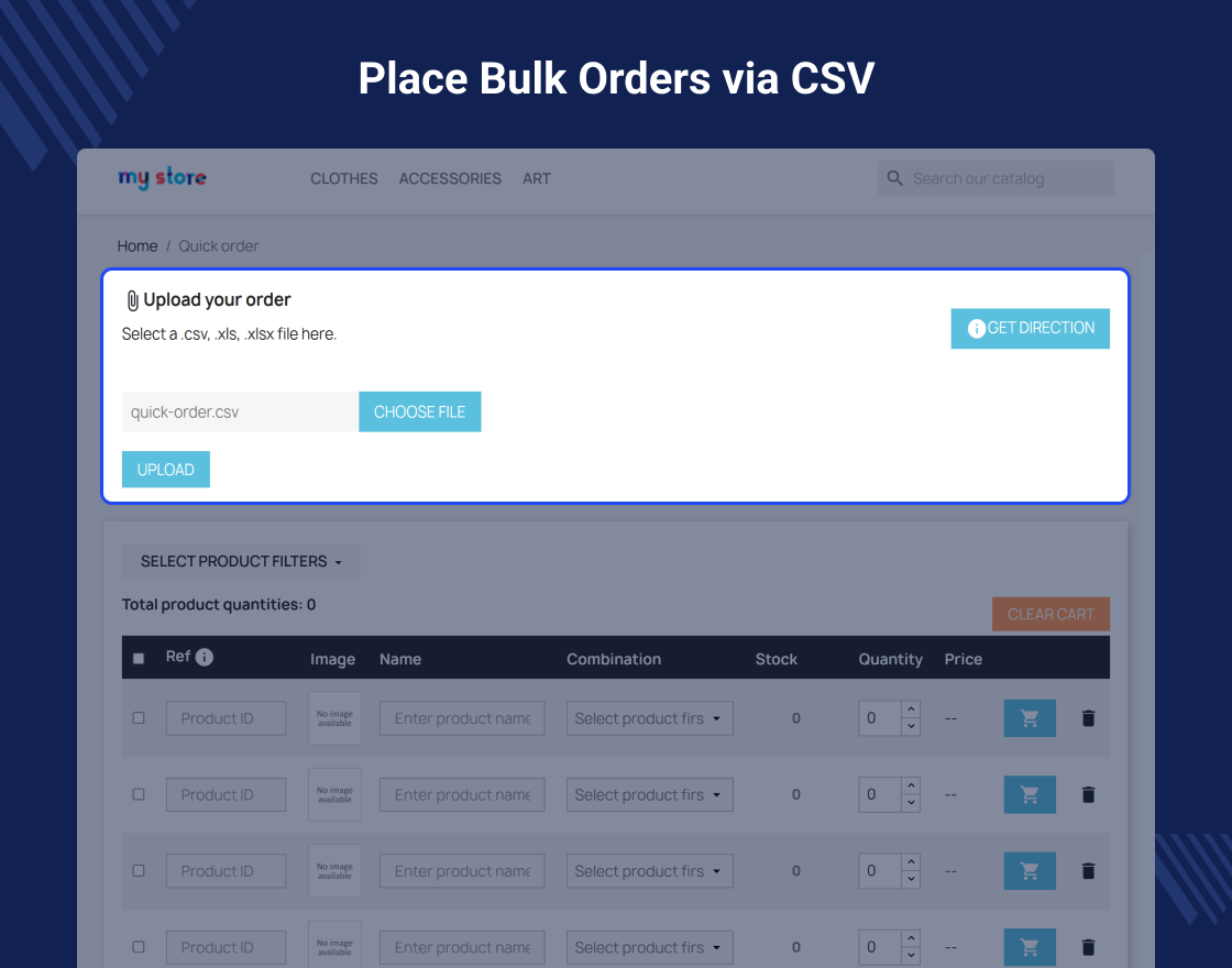 Prestashop Quick Order 