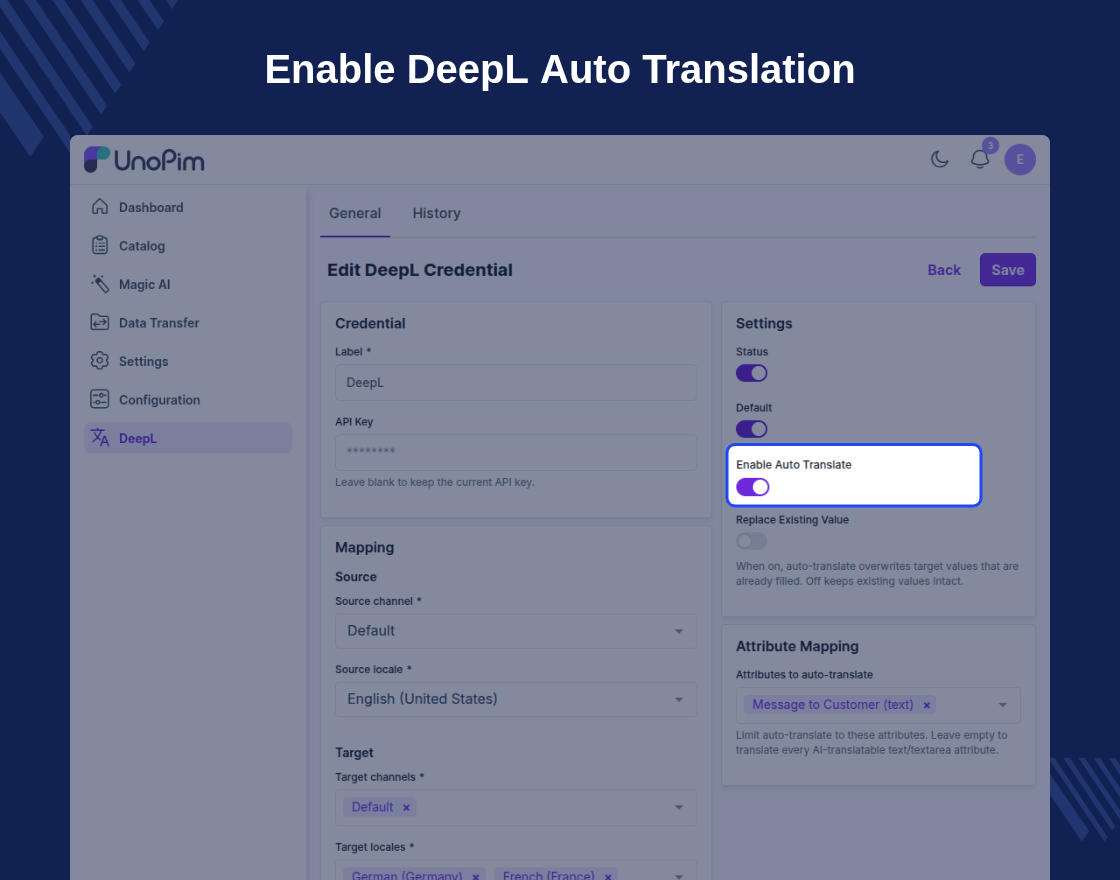 UnoPim DeepL Translation Module