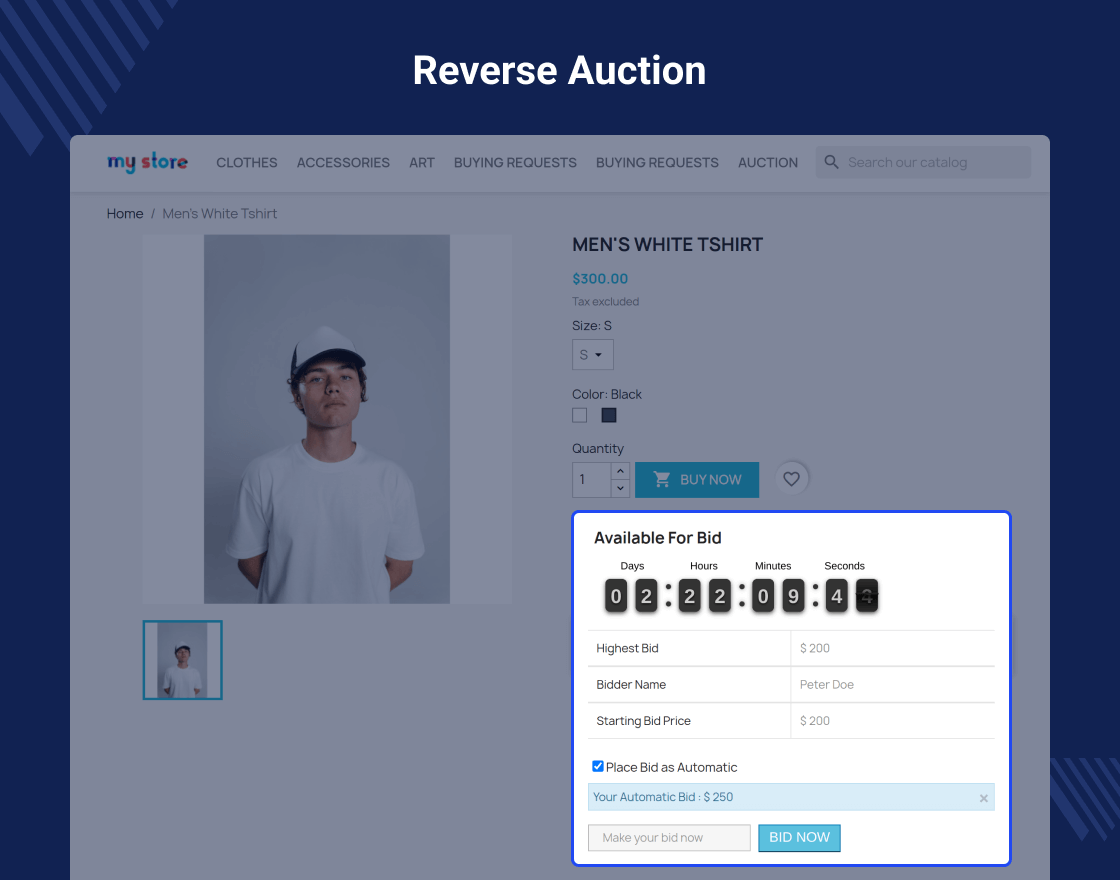 PrestaShop Marketplace Seller Auction