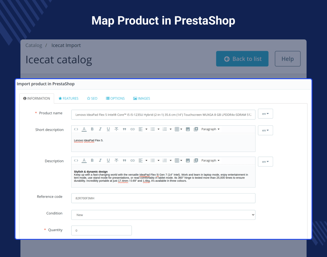 PrestaShop Icecat Catalog Management