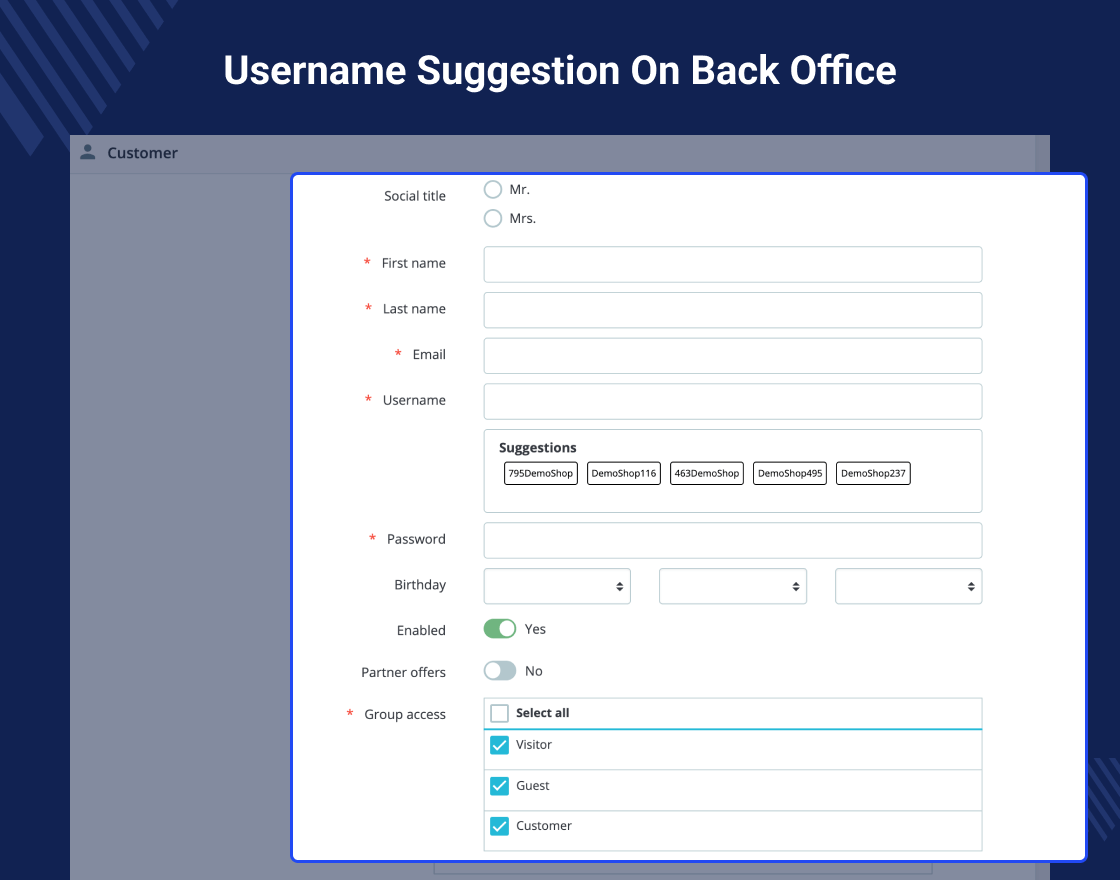 Prestashop Login By Username