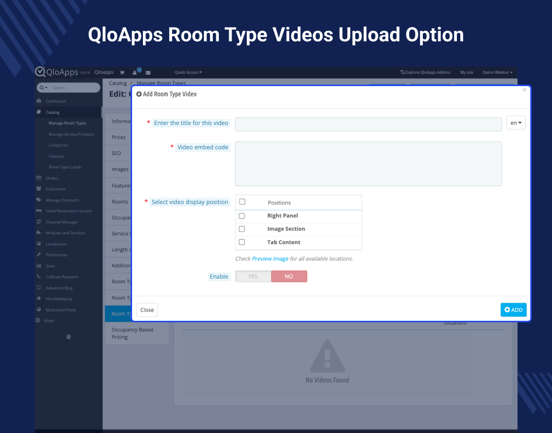 QloApps Room Type Video