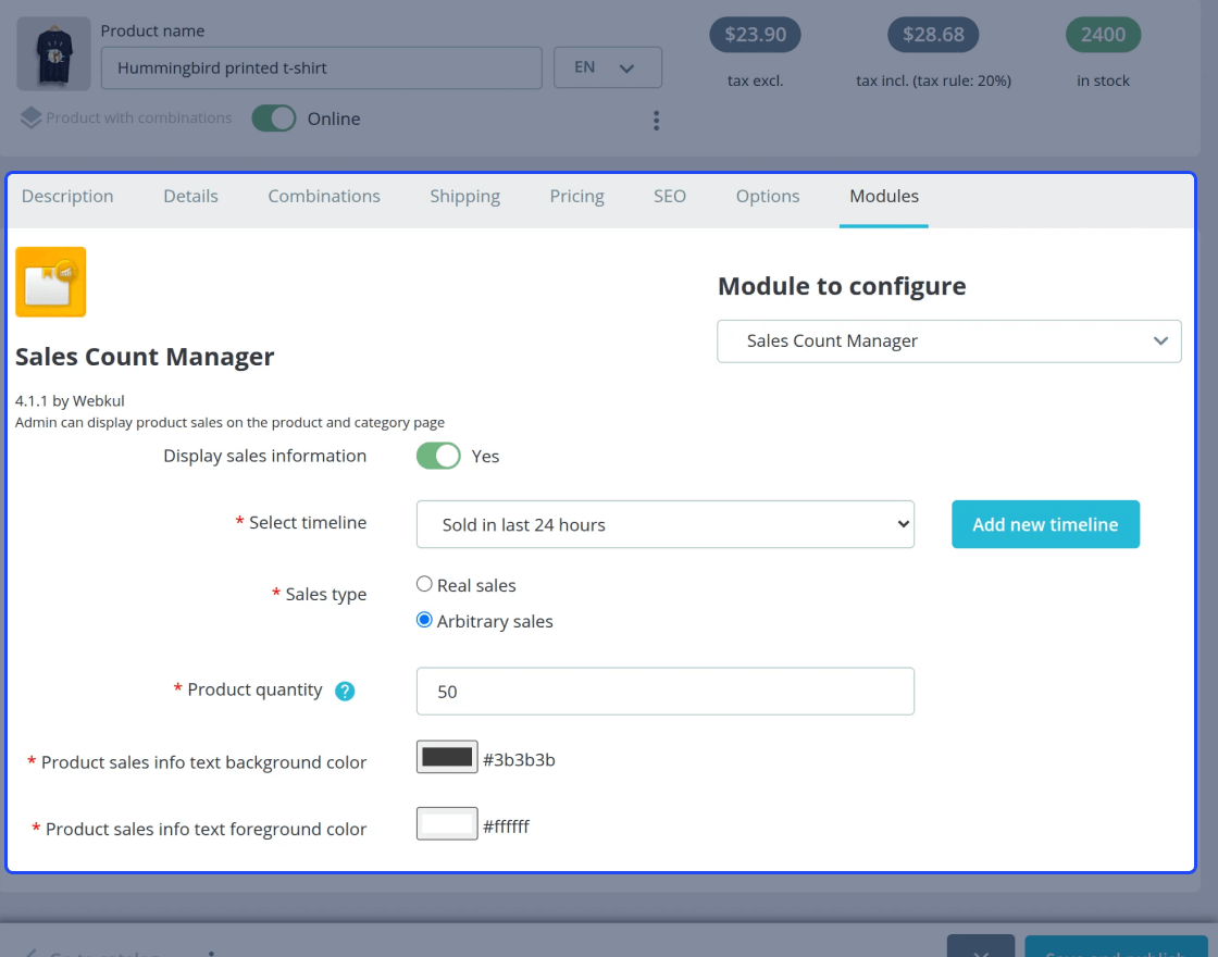 Prestashop Sales Count On Product Page | Product Sales Information