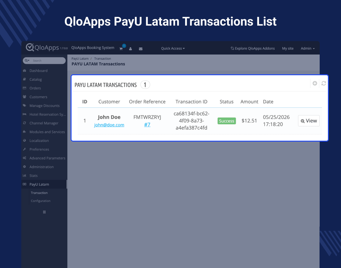  QloApps PayU Latam Payment Gateway