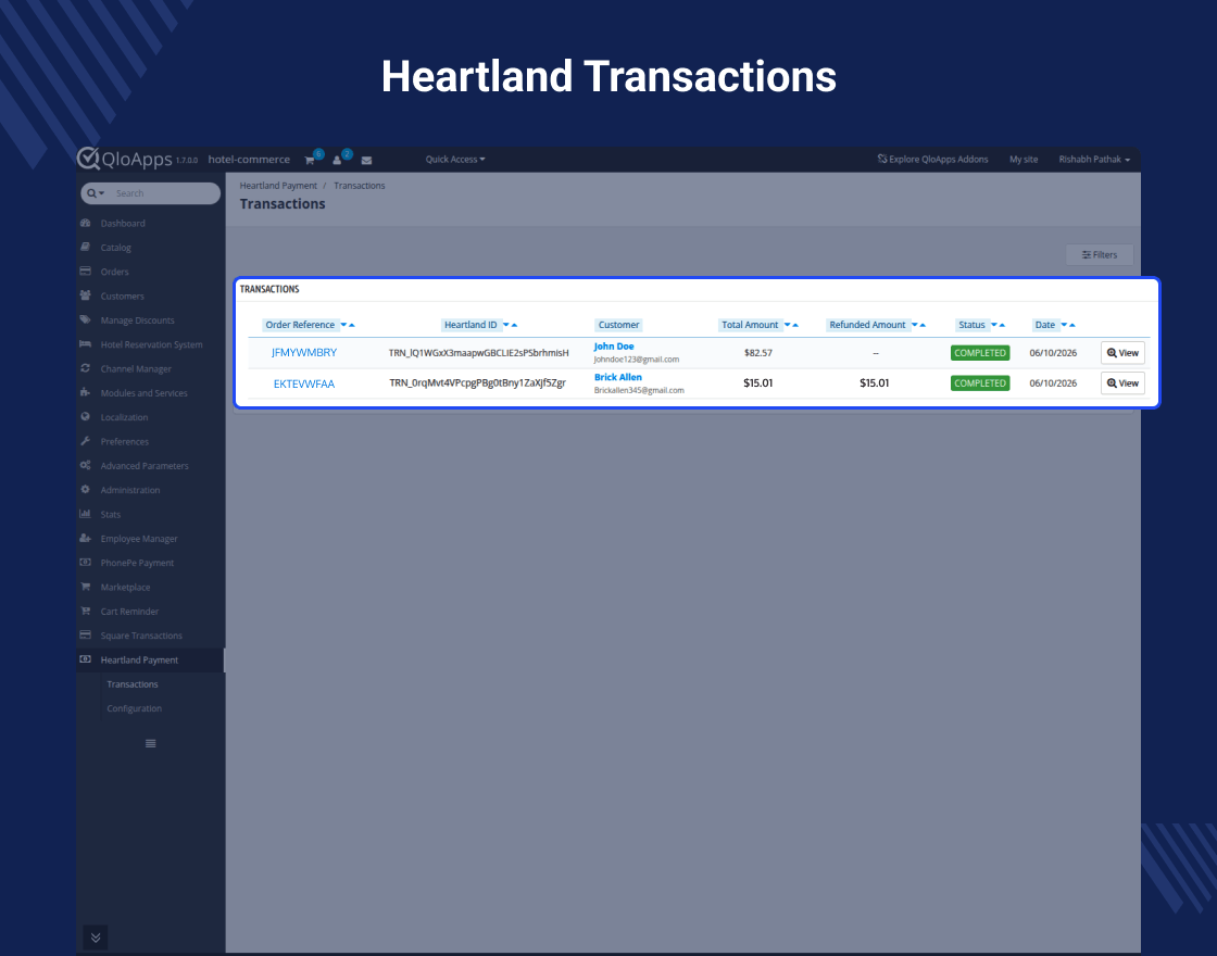 QloApps Heartland Payment Gateway
