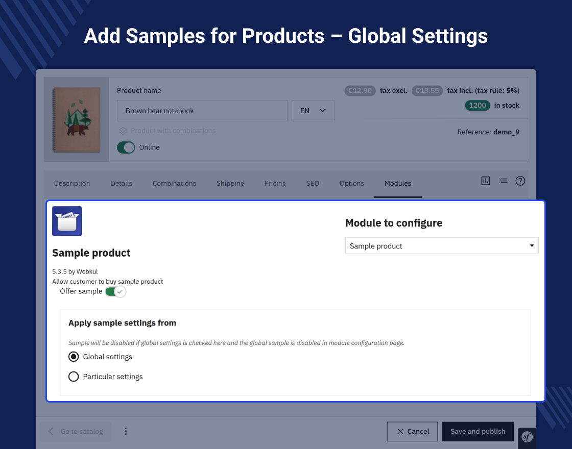 Prestashop Sample Product