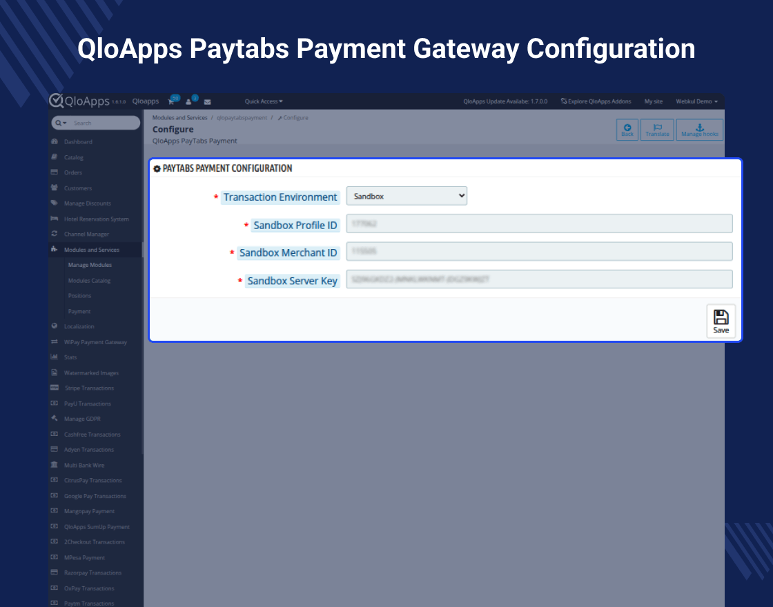 QloApps PayTabs Payment Gateway
