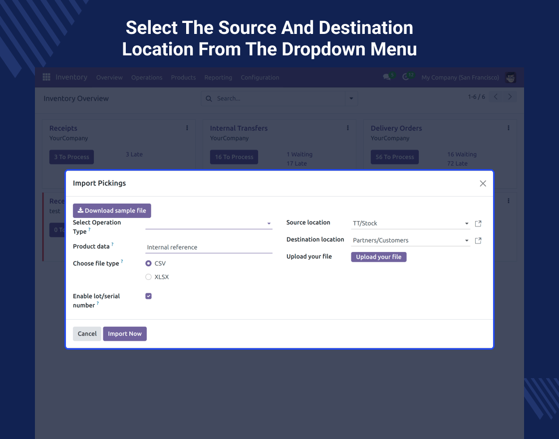 Odoo Advance Pickings Import