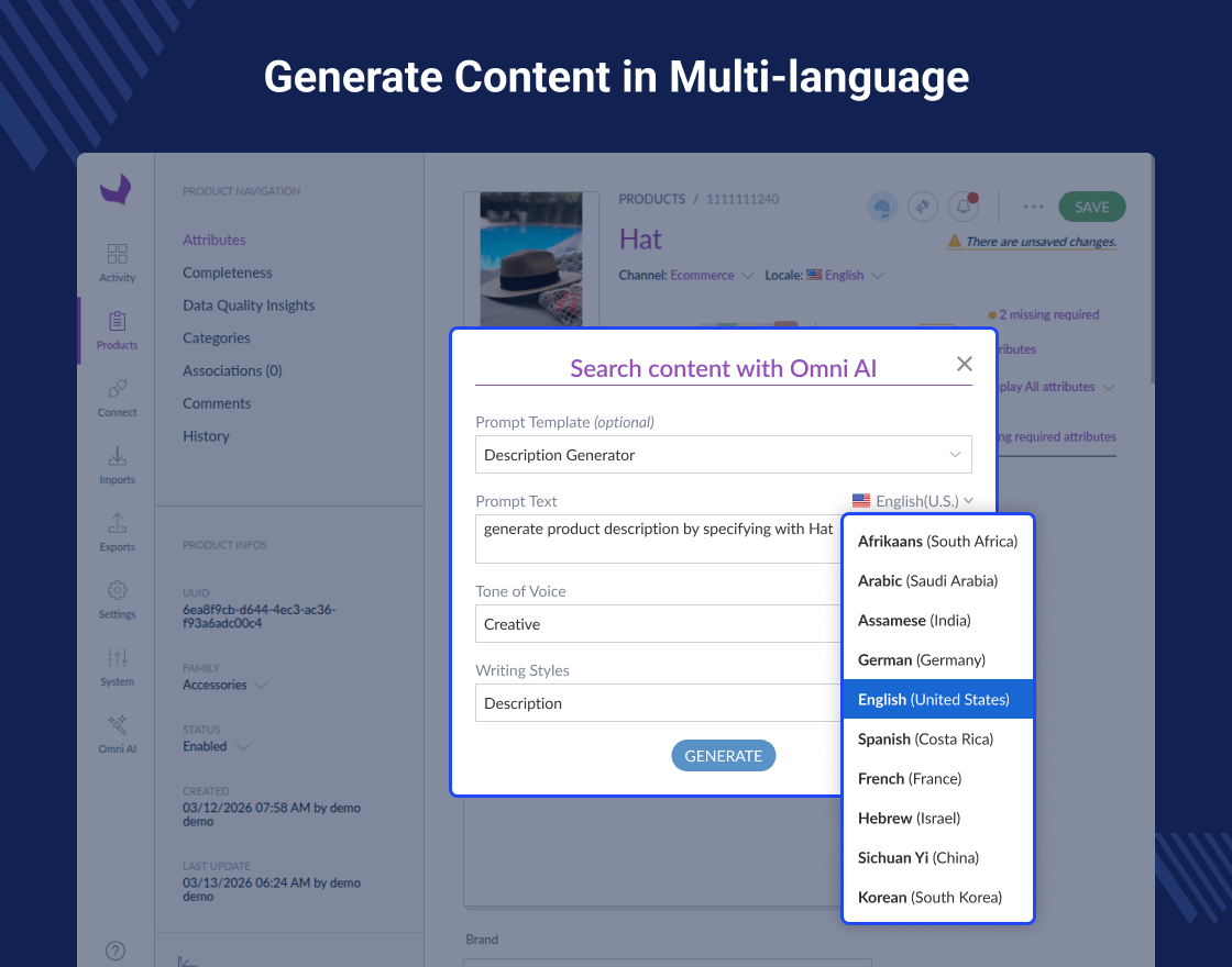 Akeneo Omni AI Content Generator