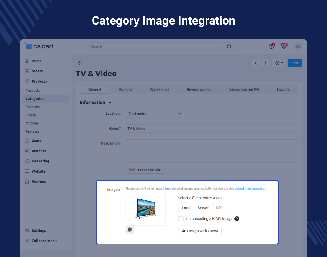 CS-Cart Canva Connect