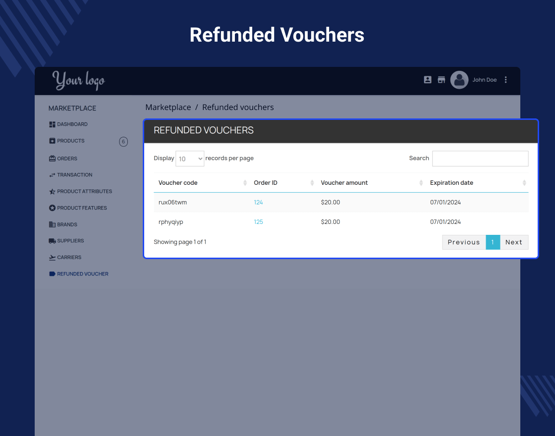 Prestashop Marketplace Order Refund