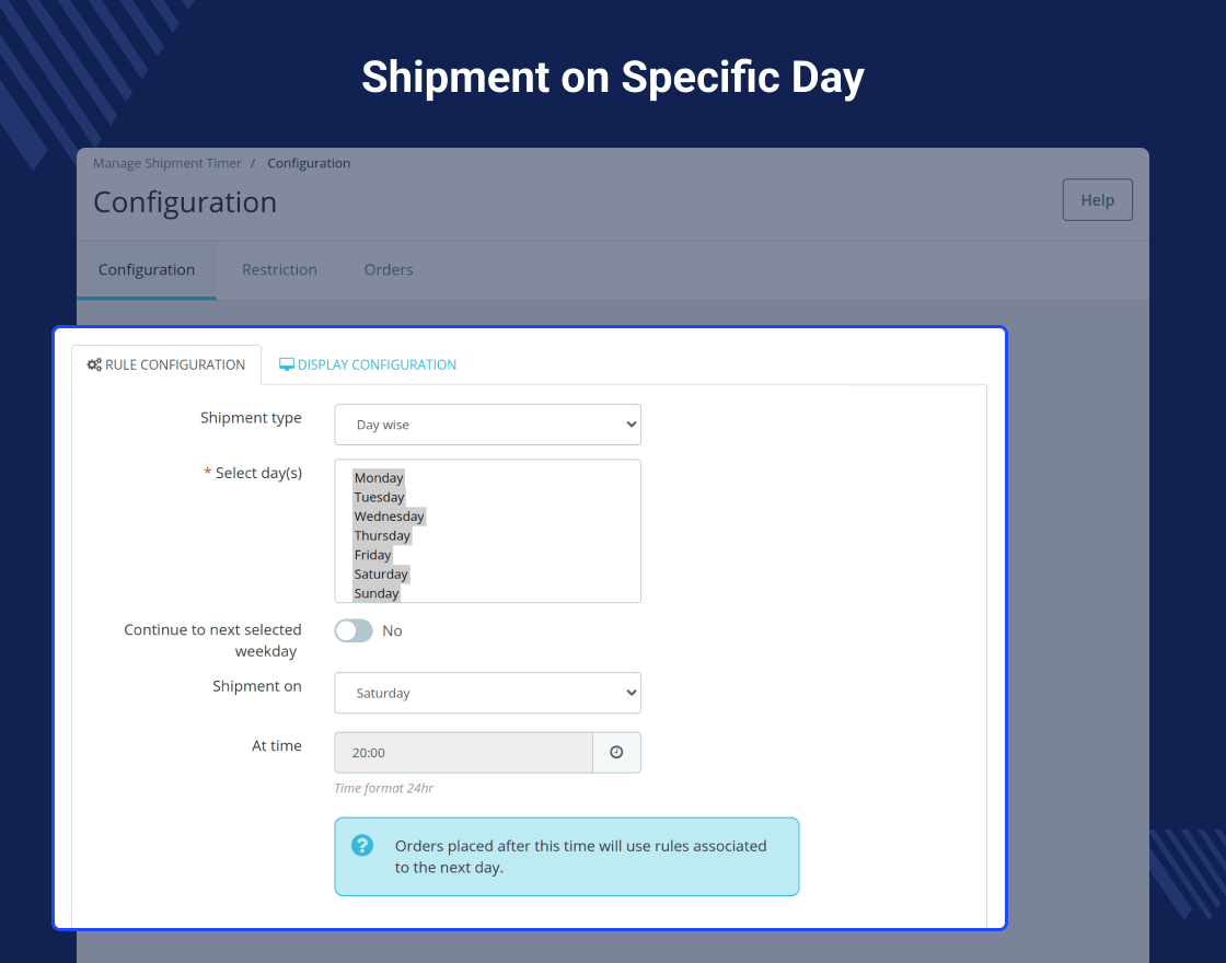 Prestashop Shipment Timer