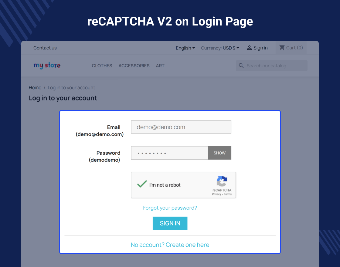 PrestaShop Google ReCaptcha