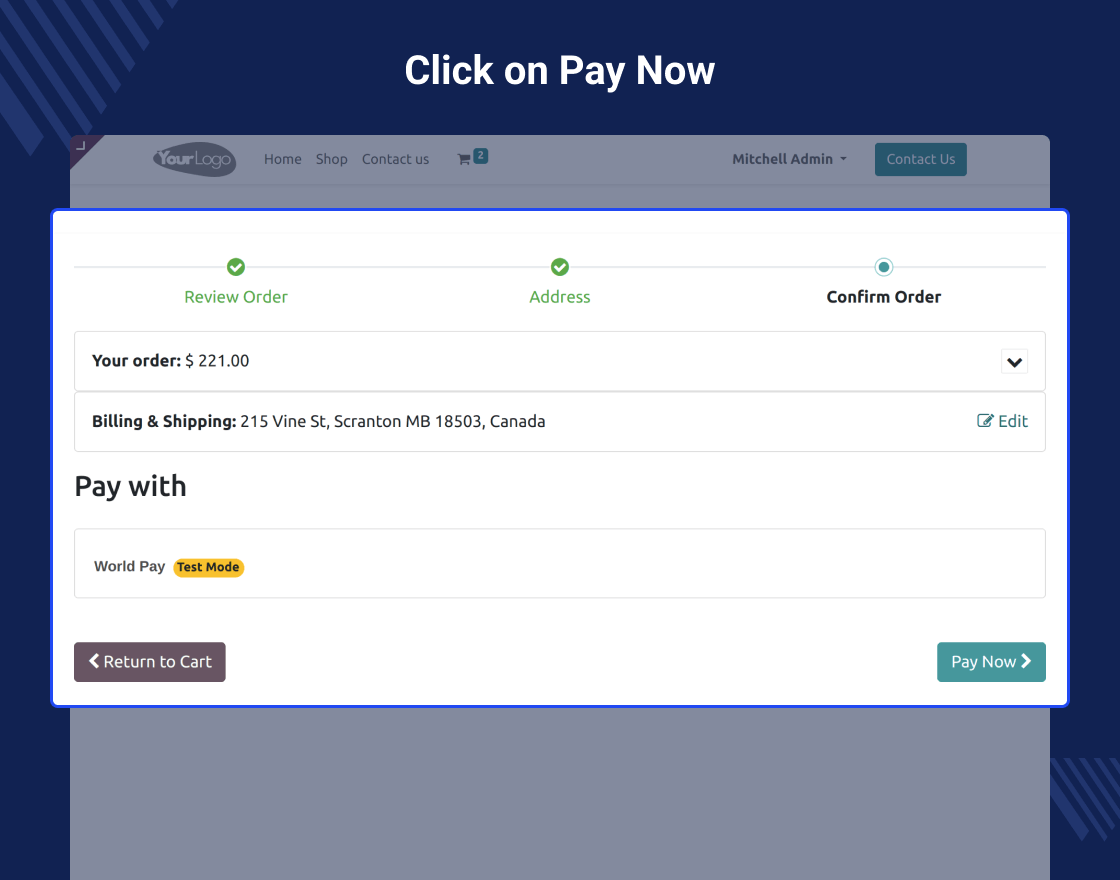 Odoo Worldpay (US) Payment Acquirer - WebKul