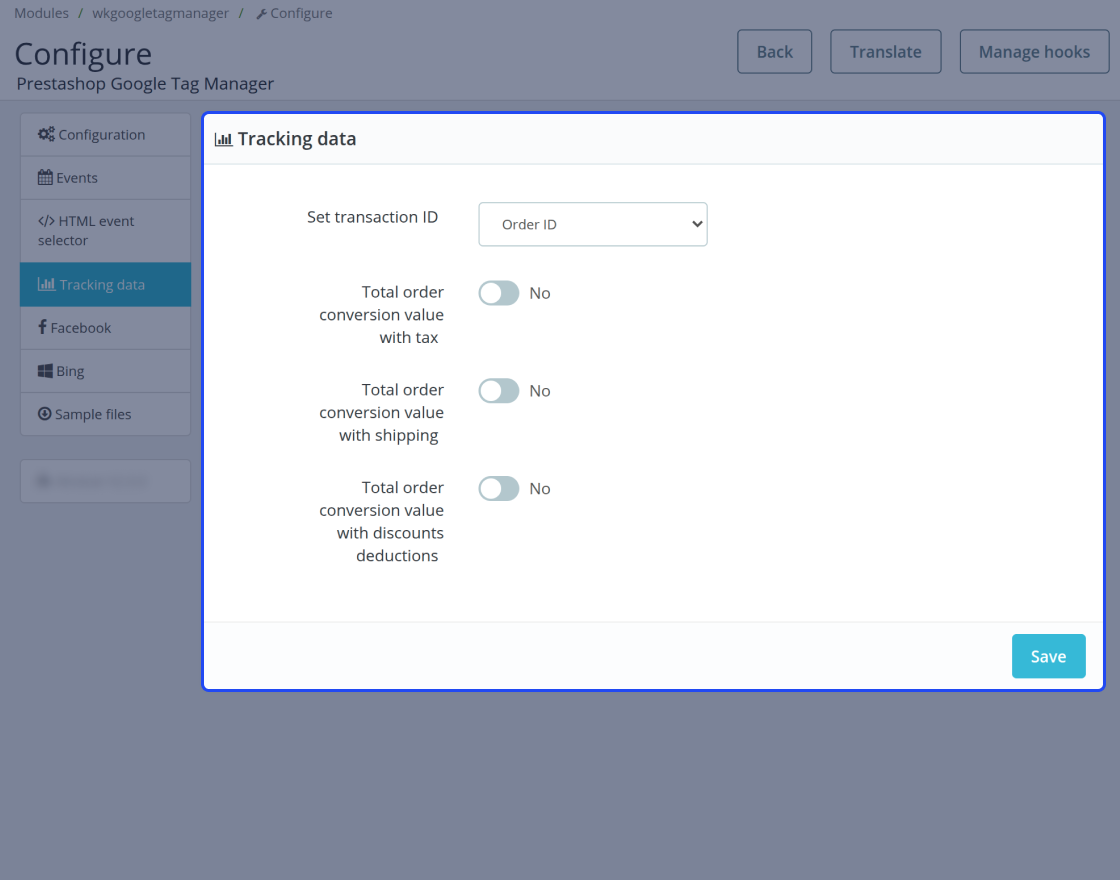 Prestashop Google Tag Manager