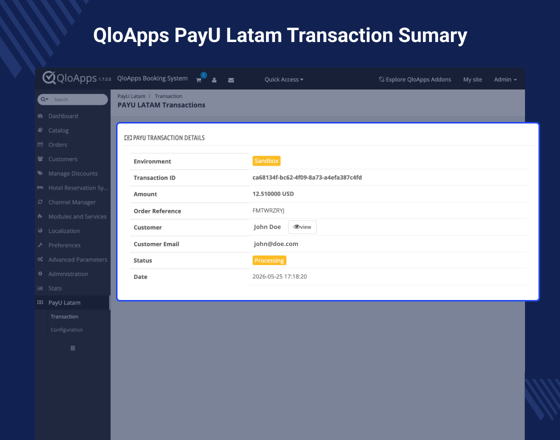  QloApps PayU Latam Payment Gateway