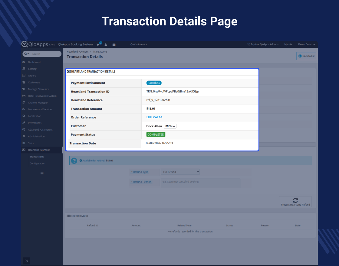 QloApps Heartland Payment Gateway