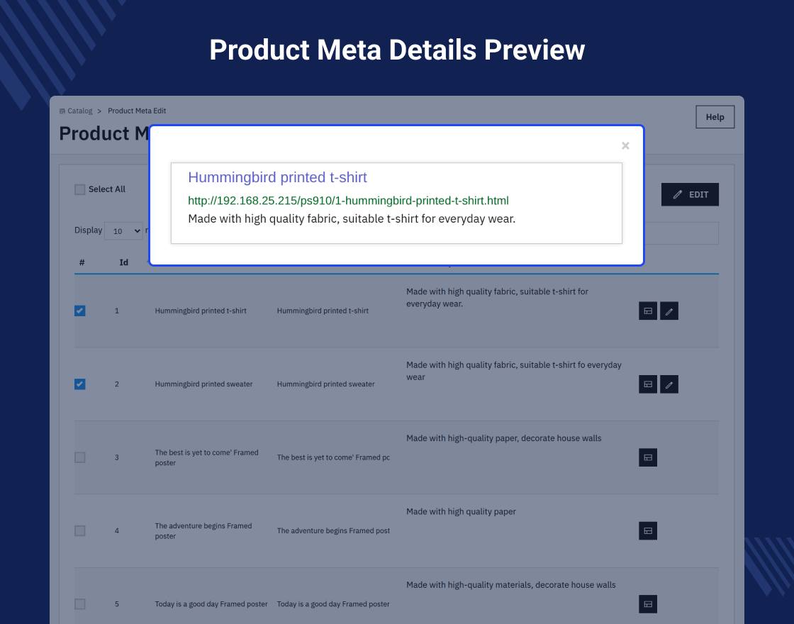 Prestashop Custom Product & Category Meta Details
